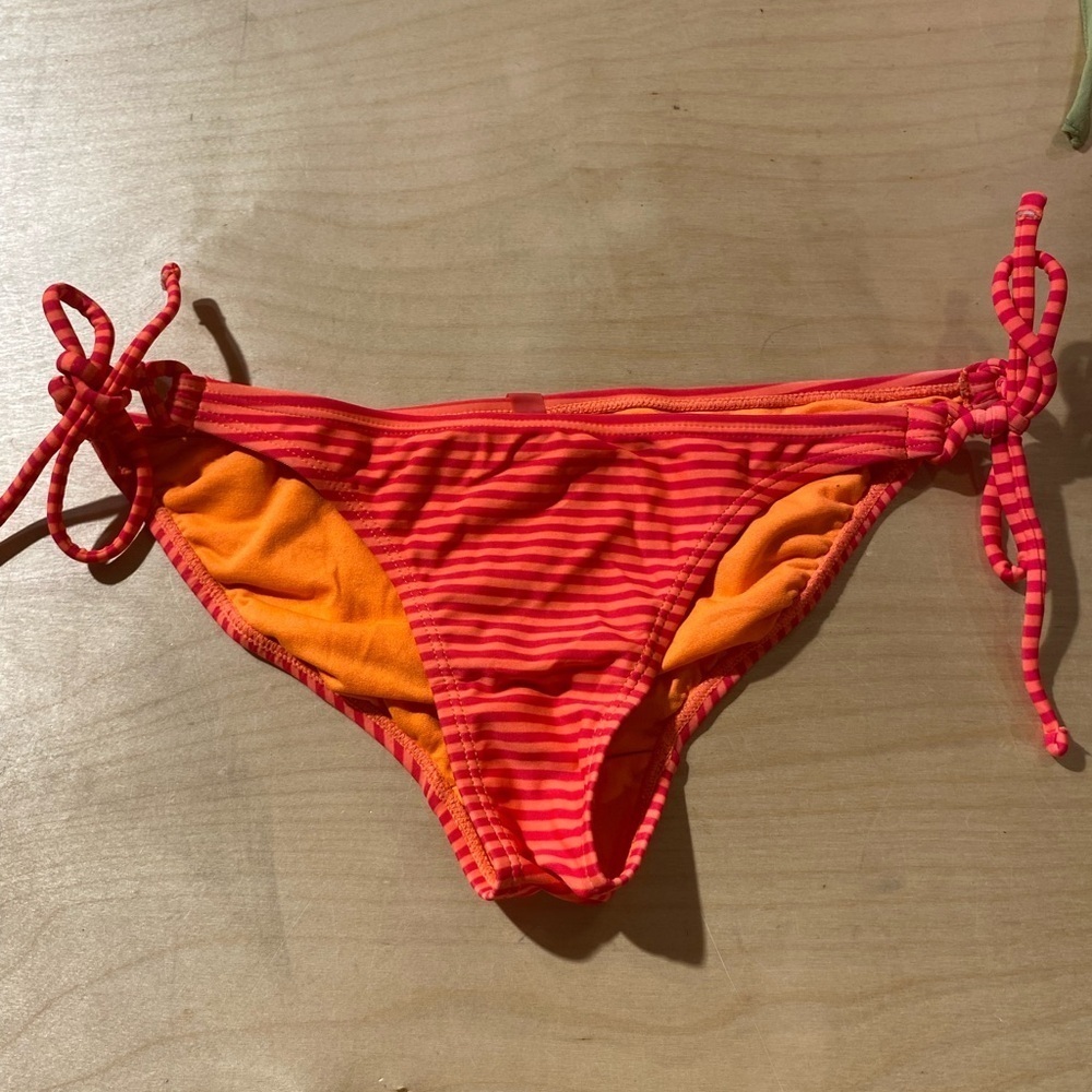 OP Striped Orange and Pink Bikini Bottom Size Small (3-5) (HF)